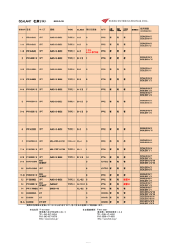 SEALANT 在庫リスト - トードインターナショナル