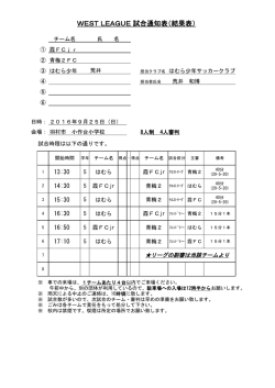 5年生：9月25日 ウエストリーグ