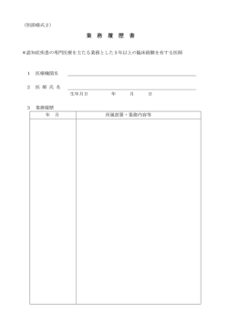 業 務 履 歴 書