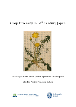 Crop Diversity in 19 Century Japan