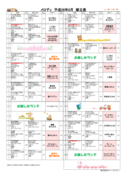 2016年09月献立表