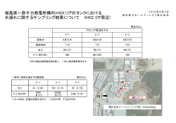 福島第一原子力発電所構内H6エリアのタンクにおける 水