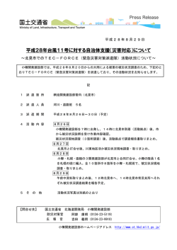 台風11号に対する自治体支援（災害対応）について