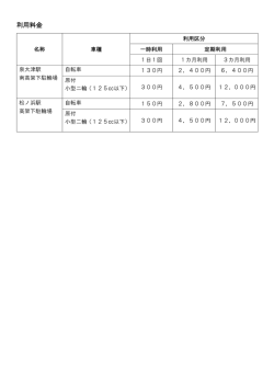 利用料金表