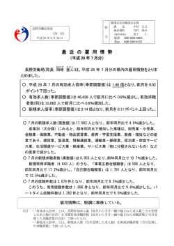 平成28年7月分 - 長野労働局