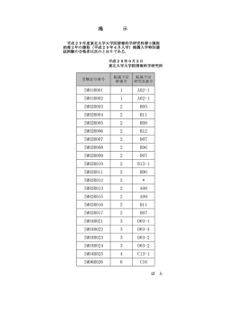 （平成29年4月入学）[推薦入学特別選抜]
