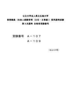 第3次選考試験合格者受験番号 [PDFファイル／47KB]