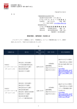 資金の借入（金利決定）のお知らせ