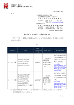 資金の借入（金利決定）に関するお知らせ