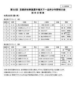 9月22日（祝・木） - 全京都少年野球振興会 天下一品杯