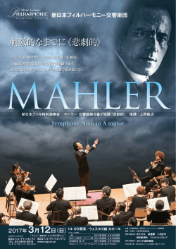 マーラー特別演奏会 in ウェスタ川越 公演パンフレット