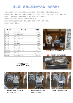 第 2 回 県民の浜海釣り大会 結果発表！