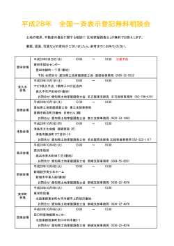 平成28年 全国一斉表示登記無料相談会