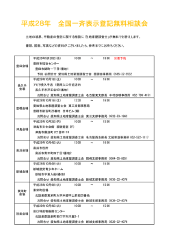 平成28年 全国一斉表示登記無料相談会