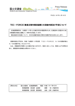 TEC－FORCE（緊急災害対策派遣隊）の活動内容及び