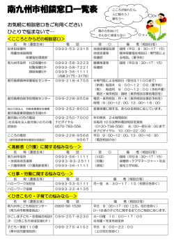 南九州市相談窓口一覧表