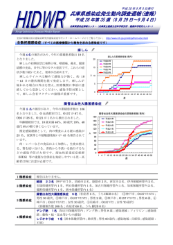 兵庫県感染症発生動向調査週報(速報) - 兵庫県立健康生活科学研究所