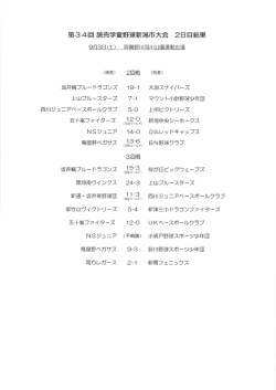 第34回 読売学童野球新潟市大会 2日目結果