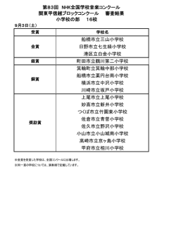 船橋市立三山小学校 日野市立七生緑小学校 港区立白金小学校 町田