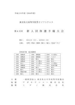 新 人 団 体 選 手 権 大 会