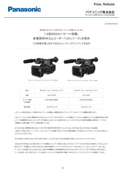 新業務用4Kカムコーダー「UXシリーズ」を発売