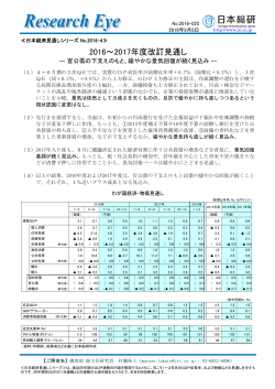2016～2017年度改訂見通し