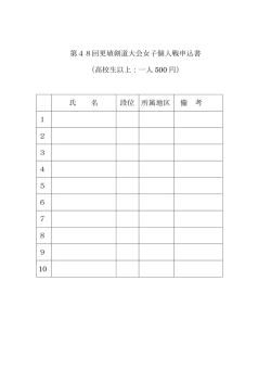 女子個人戦申込書