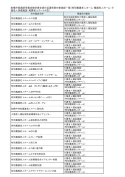 船橋市看護師等養成修学資金貸付返還免除対象施設一覧（特別養護