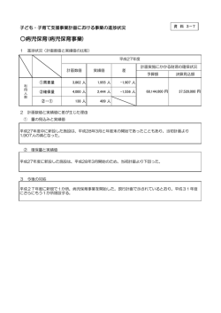 資料3-7 病児保育事業の進捗状況 （PDF 159.1KB）