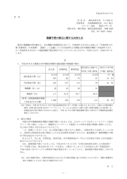 業績予想の修正に関するお知らせ
