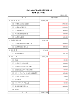 一般会計（収入） - 入間万燈まつり