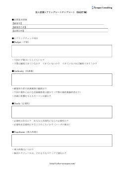 http://cyber-synapse.com/ 法人営業ヒアリングシートテンプレート（BANT
