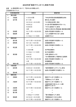 2016年度「国産チキンまつり」実施予定表