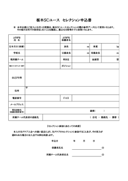 栃木SCユース セレクション申込書