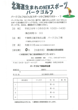 北海道生まれのNEWスポーツ パークゴルフ