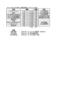 JIS Q 9100：2016年版 概要説明会 アジェンダ（案） 内容 時間 担当
