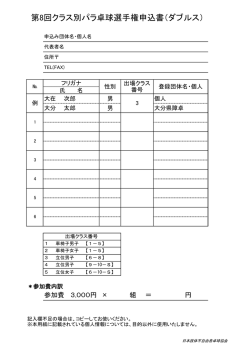 第8回クラス別パラ卓球選手権申込書（ダブルス）