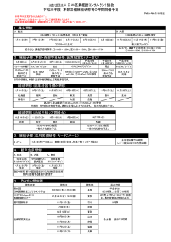 本部主催継続研修の年間開催予定(平成28年度)