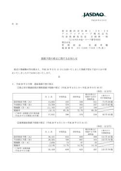 業績予想の修正に関するお知らせ PDFデータ