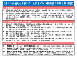 ラオスの持続的な発展に向けた日本・ラオス開発協力共同計画（概要）
