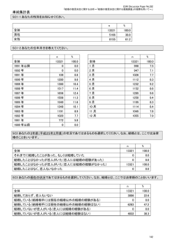 単純集計表 - 内閣府経済社会総合研究所