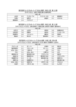 円宮杯 U-15 サッカーリーグ 2016 野 中信 1 部 第 13 節 円宮杯 U