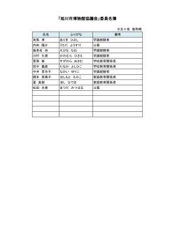 旭川市博物館協議会委員名簿（PDF形式 60キロバイト）