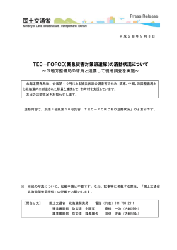 TEC－FORCE（緊急災害対策派遣隊）の活動状況