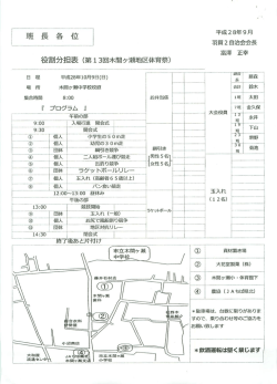 「 第13回 木間ケ瀬地区体育祭 役割分担表」......図面実施