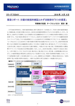 緊急リポート：日銀の総括的検証とみずほ総研の「5