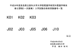 K01 K02 K03 J02 J03 J05 J06 J10