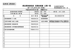 公示日 8月26日 網走開発建設部 見積依頼書 公開一覧 （オープン