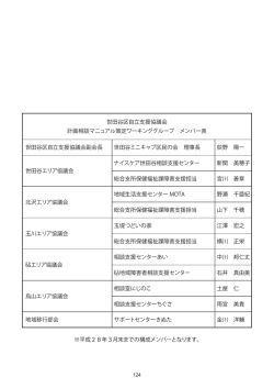世田谷区自立支援協議会 計画相談マニュアル策定ワーキンググループ