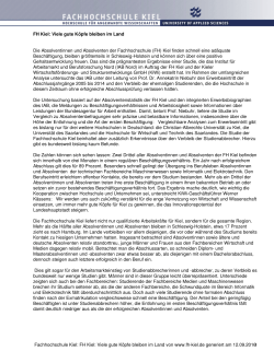 Fachhochschule Kiel: FH Kiel: Viele gute Köpfe bleiben im Land